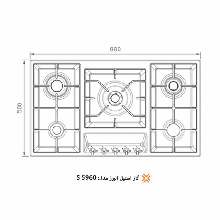 گاز صفحه ای استیل البرز کد S5960