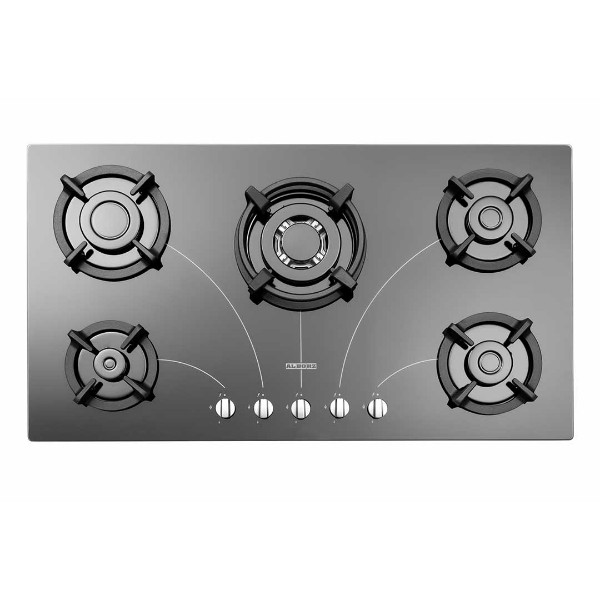 اجاق گاز صفحه‌ای پنج شعله استیل البرز مدل G5958
