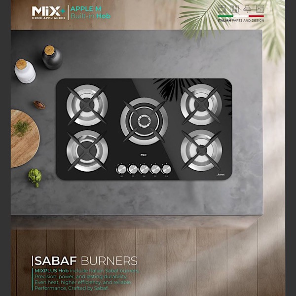 اجاق گاز کابینتی پنج شعله میکس پلاس مدل Apple M